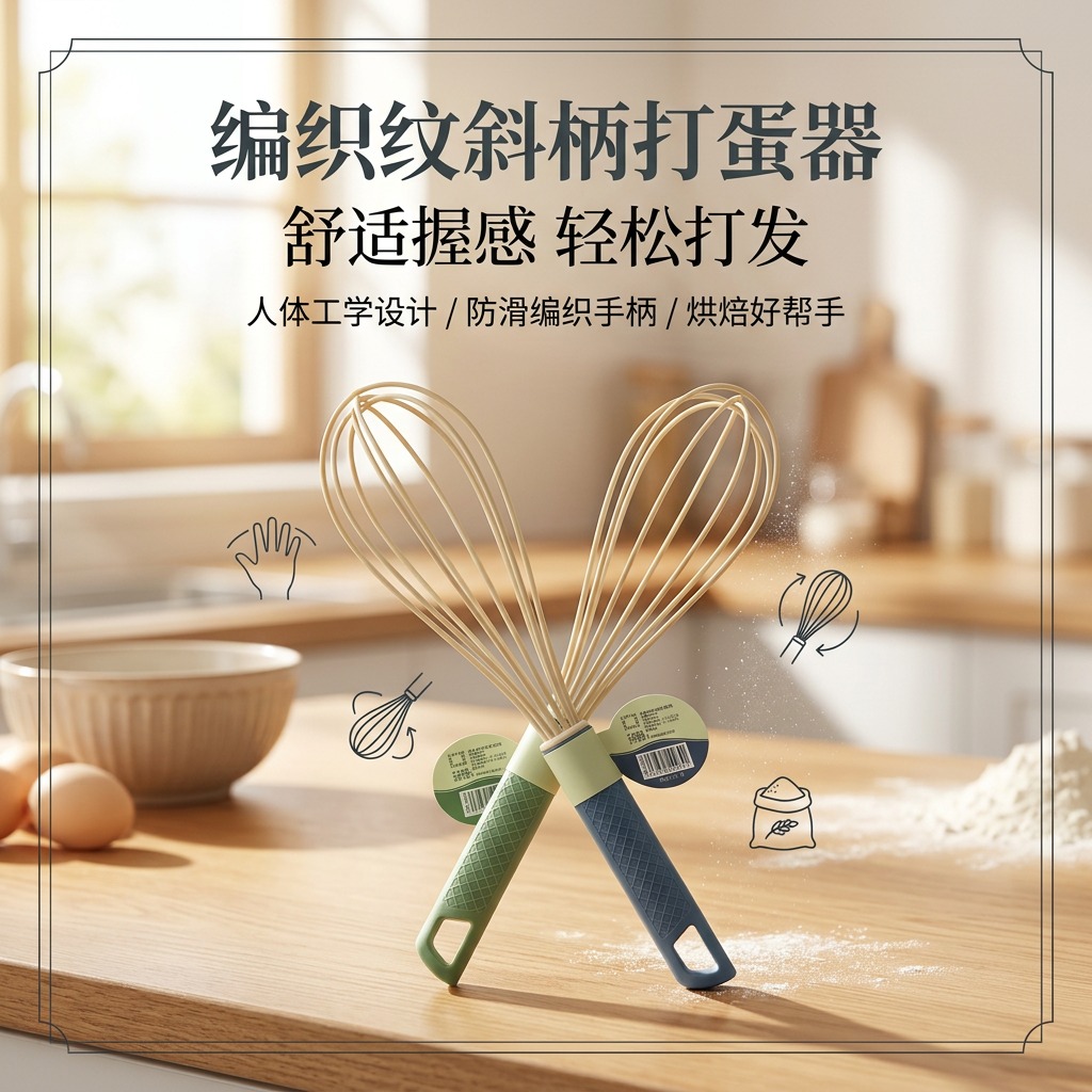 打蛋器硅胶材质家用鸡蛋奶油搅拌器蛋糕烘焙工具手动烘焙工具