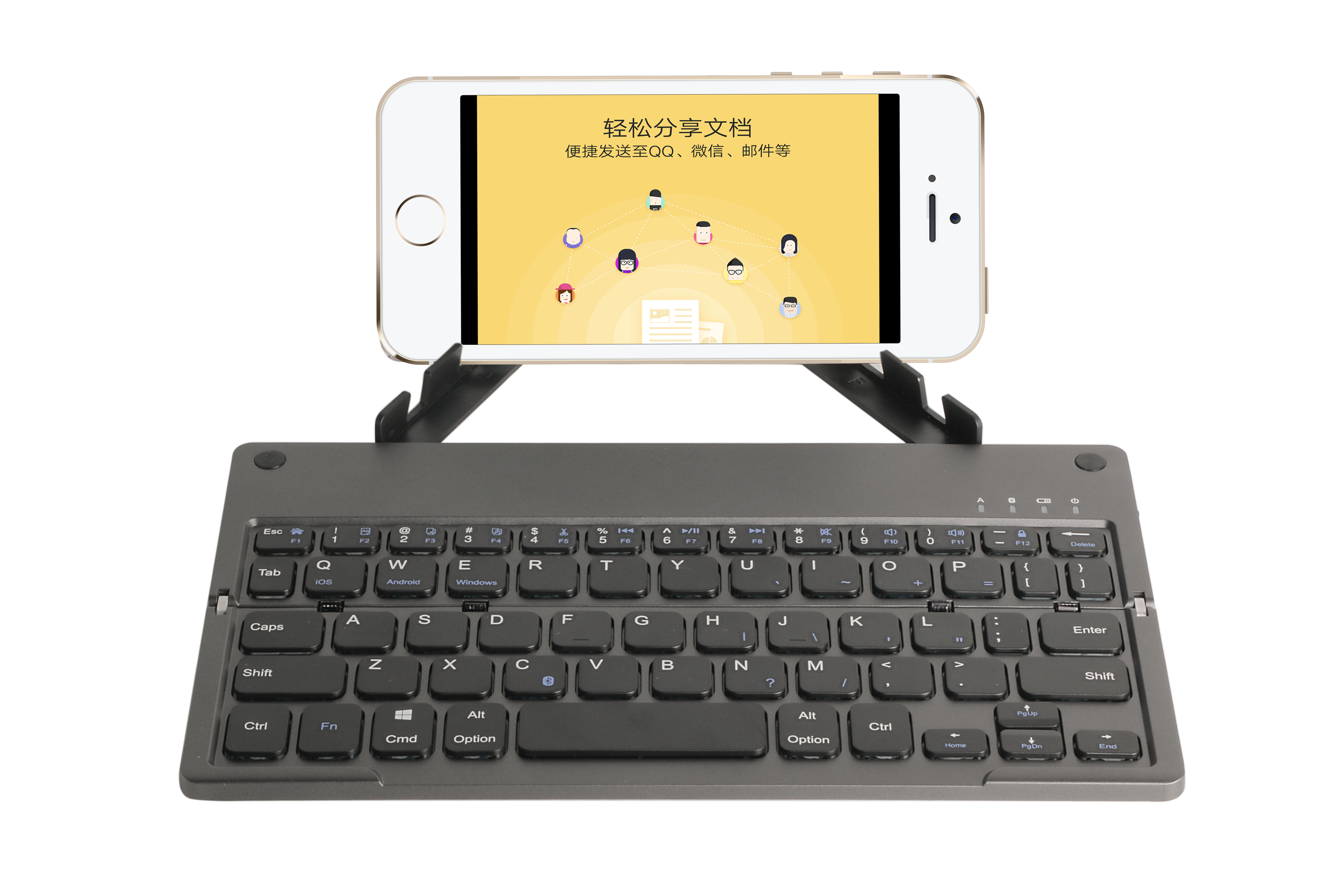 Harmonica-style portable Bluetooth folding keyboard for office use Application Scenario
