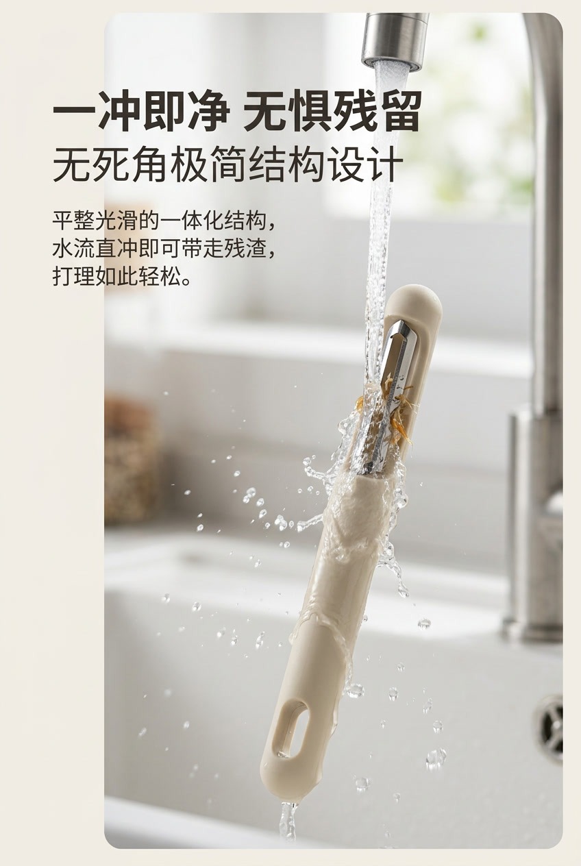 硅胶手柄不锈钢削皮刀水果刨子家用厨房土豆削皮器苹果去皮刀详情5