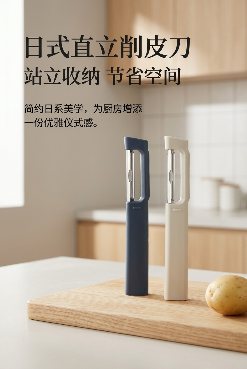 日式立式削皮刀米白灰色厨房用品木质台面切割刀片削皮器2元商品区详情1