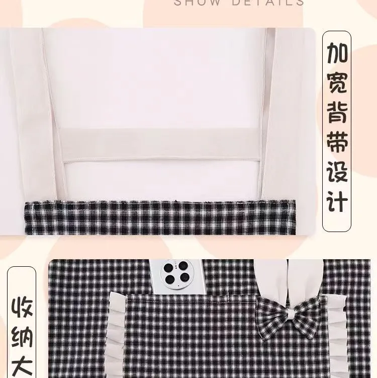 New bambus-joint cotton apron, a fashionable home apron, a kitchen lady's cooking oil-proof work uniform, a breathable waistband detail image 5