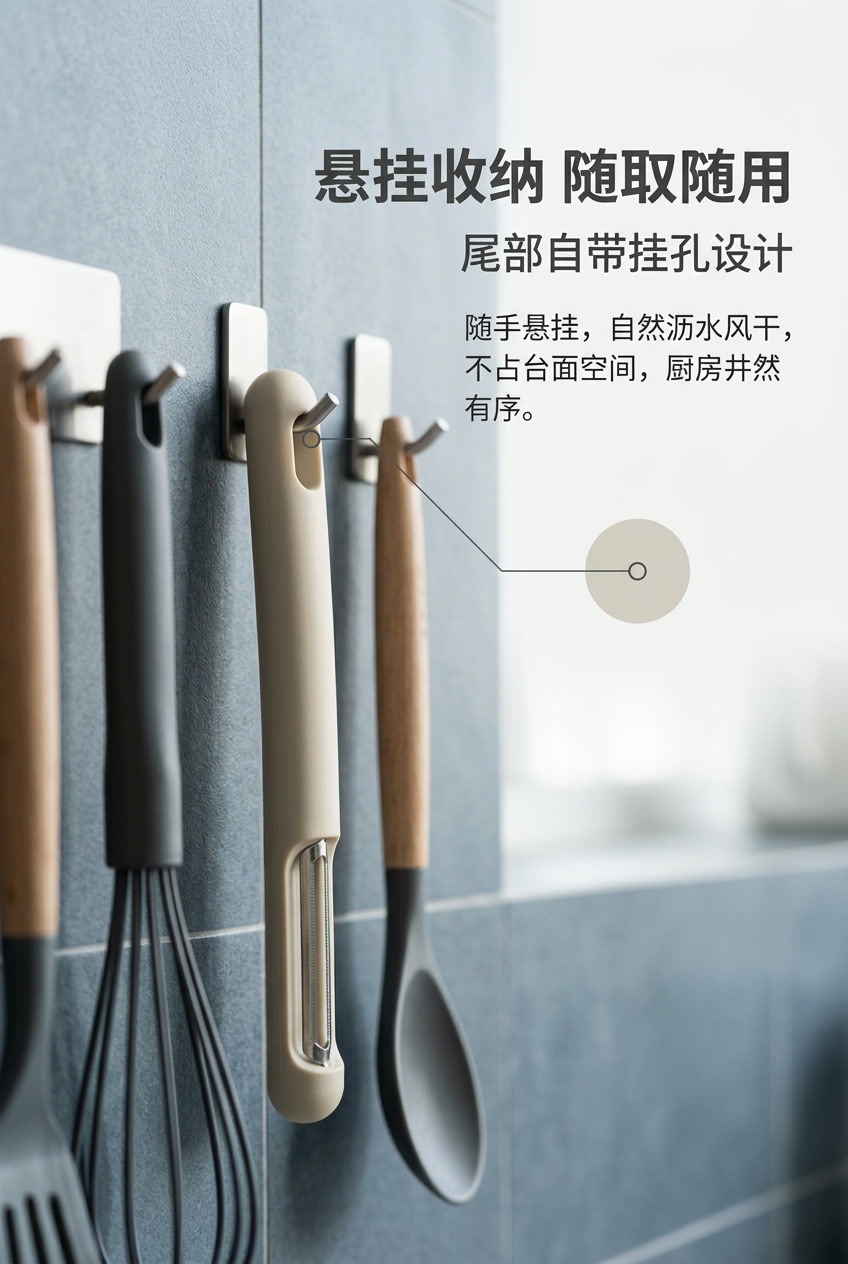 硅胶手柄不锈钢削皮刀水果刨子家用厨房土豆削皮器苹果去皮刀详情6