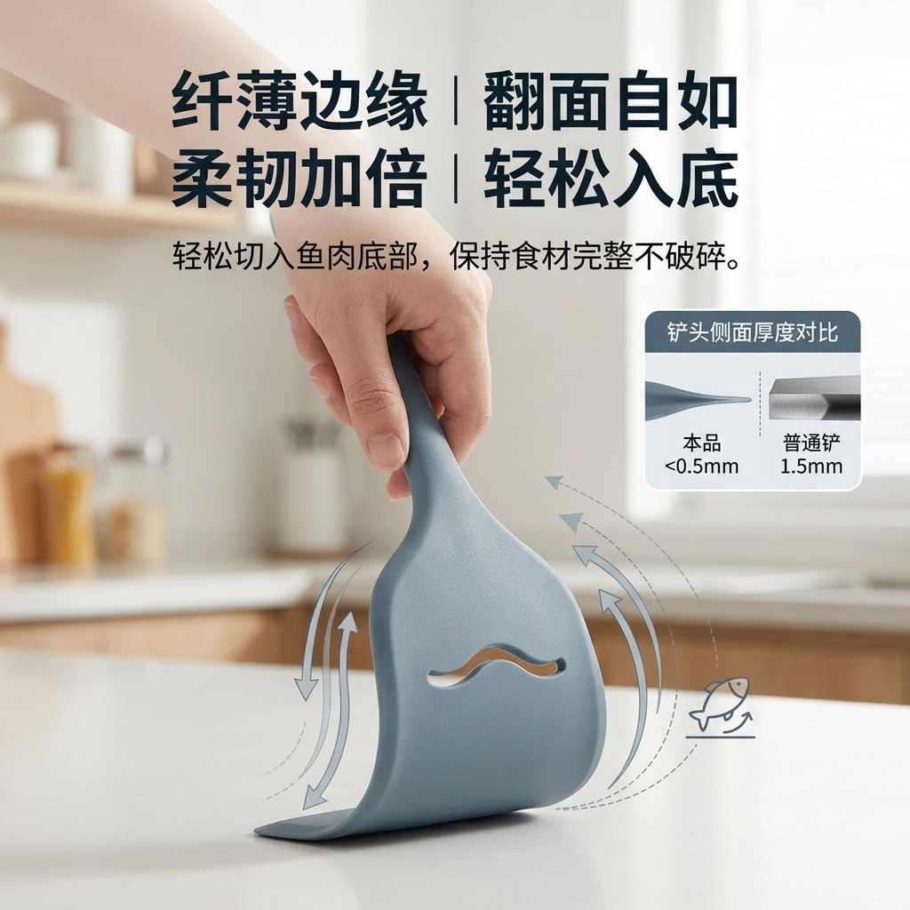 孔漏勺/硅胶厨具/厨具/饭勺硅胶/冲孔漏勺细节图