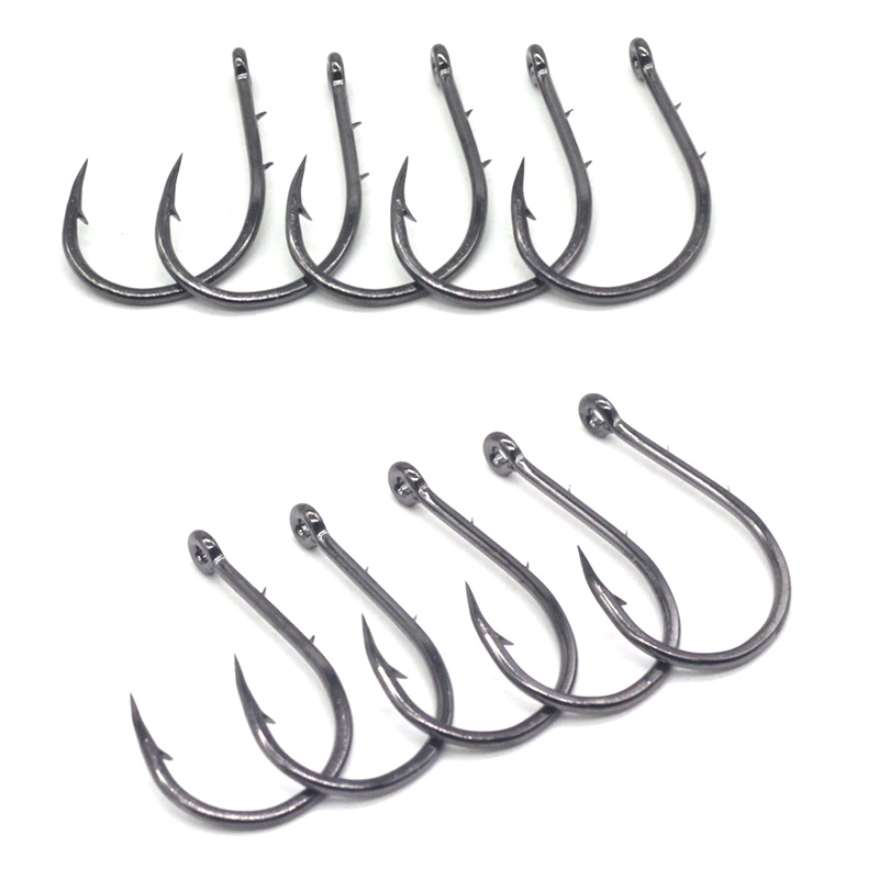 PAGEBASS Tubular Qianyou Double Back Hook 1-10, affordable packaging, high carbon steel fishhook with ring, sea hook, fishing hook, black eagle hook, fishing details Picture