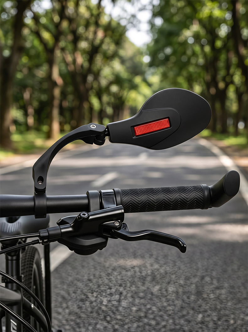BG-5097, 202203 Oval rearview mirror, bicycle handlebar rearview mirror, flat bicycle rearview mirror, mountain rearview mirror, adjustable rearview mirror for cycling pic 3