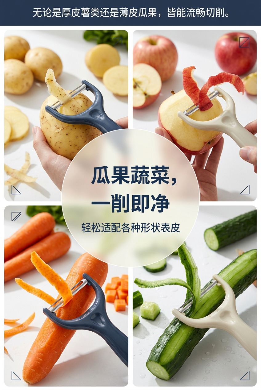 家用不锈钢水果刀瓜果刀苹果削皮刀刨皮刀去皮器土豆皮刮皮详情4