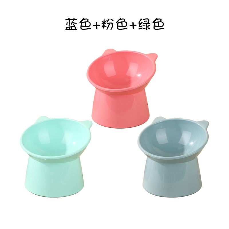 Pet bowls, high-legged slanted mouth neck guard cat bowls, anti-slip and anti-knock cat bowls, dog bowls, dog food bowls, pet supplies Item Picture