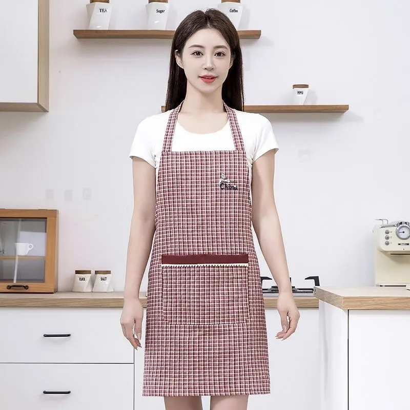 New neck-hanging apron, stain-resistant for work and kitchen, dirt-resistant and breathable for home cooking, work clothes, shoulder straps, neck-hanging waist detail image 12