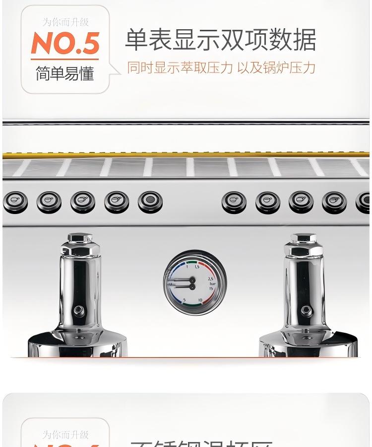 Comercial doble cabeza semiautomática E61 control electrónico máquina de café leche espuma pic 15