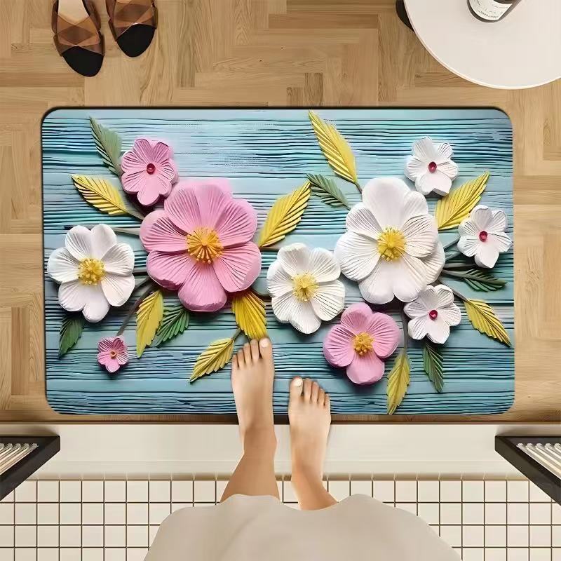Multi-functional floor mat, cream-style super absorbent door mat, anti-slip mat, absorbent mouse mat, drawer mat, door mat, indoor carpet, oil painting design, fresh and clean floor mat detail image 11