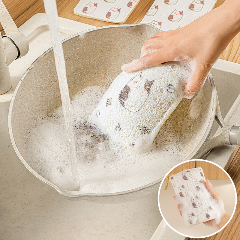 【CL】25Q4#224 Oilly Kitchen Loofah Dishcloth, hand-tear Rag, Kitchen Cleaning Scouring pad, practical and durable for household use details Picture