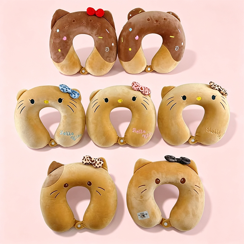 Almohada de gato japonés en forma de U almohada de almuerzo de oficina de automóvil venta directa de fábrica almohada de viaje cómoda de encargo viajes ins peluche en forma de gato almohada de memoria en forma de U almohada de viaje estilo inflable almohada de protección de cuello simple y cómoda conveniente para múltiples escenas