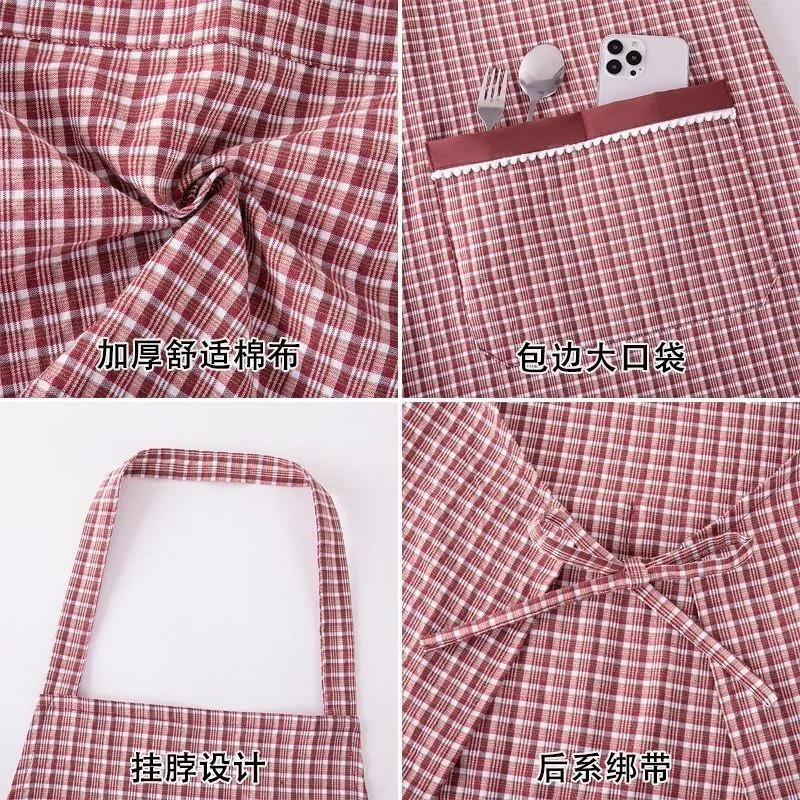 New neck-hanging apron, stain-resistant for work and kitchen, dirt-resistant and breathable for home cooking, work clothes, shoulder straps, neck-hanging waist detail image 14