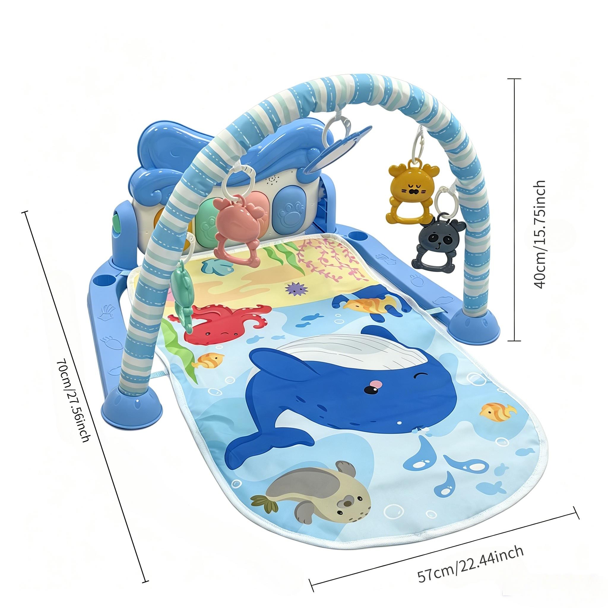 Baby multi-functional fitness rack, ocean-themed blue whale mat, hanging toy pedal piano, climbing mat pic 6