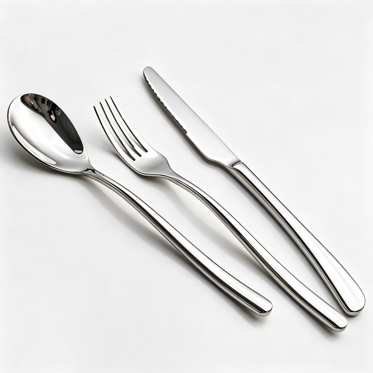 French Moonlight stainless steel tableware knives, spoons and forks, high-end hotel Western restaurant thickened steak knife and fork set details Picture