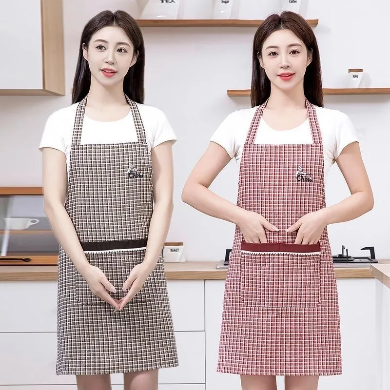 New neck-hanging apron, stain-resistant for work and kitchen, dirt-resistant and breathable for home cooking, work clothes, shoulder straps, neck-hanging waist detail image 7