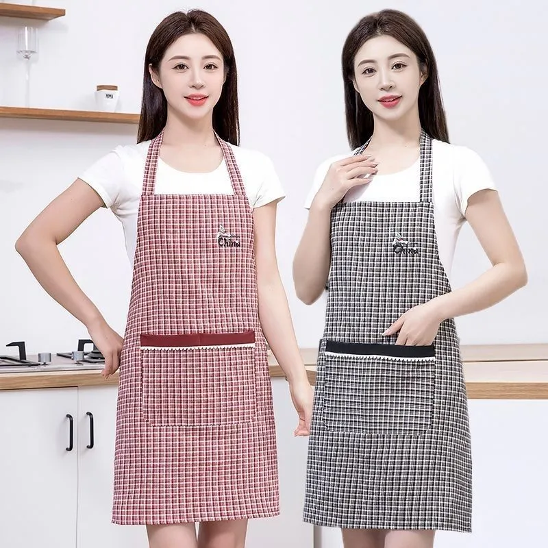 New neck-hanging apron, stain-resistant for work and kitchen, dirt-resistant and breathable for home cooking, work clothes, shoulder straps, neck-hanging waist detail image 8