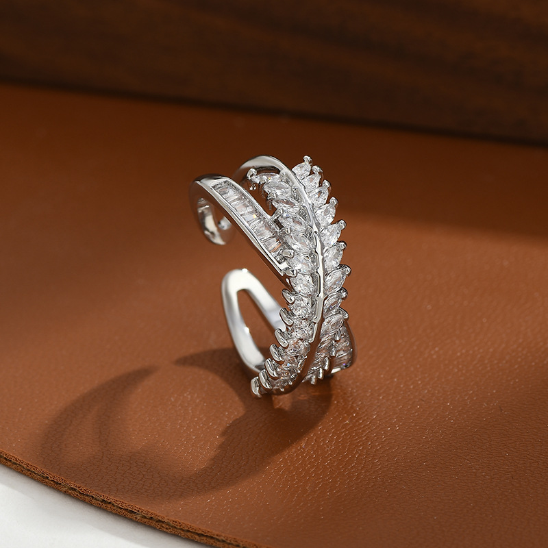 Elegante y lujoso su textura moda simple versátil anillo abierto todos los días versátil Specification image