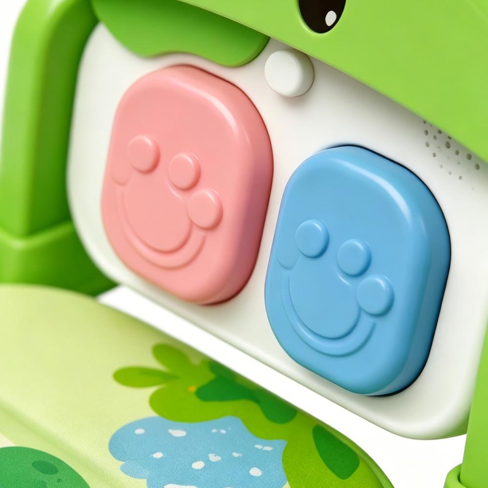 Baby fitness frame, foot pedal piano, green little dinosaur crawling mat, crawling mat, multi-functional early education and intelligence baby toy Item Picture