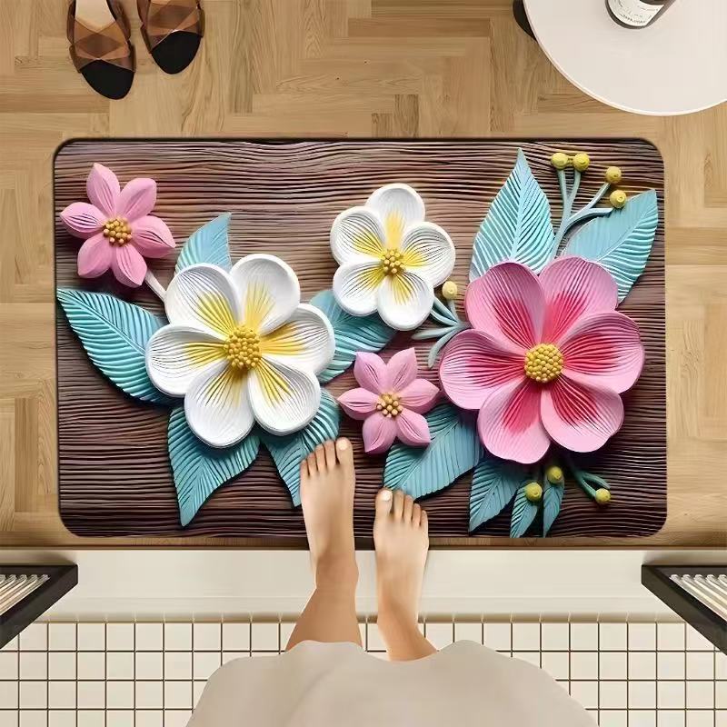 Multi-functional floor mat, cream-style super absorbent door mat, anti-slip mat, absorbent mouse mat, drawer mat, door mat, indoor carpet, oil painting design, fresh and clean floor mat detail image 9