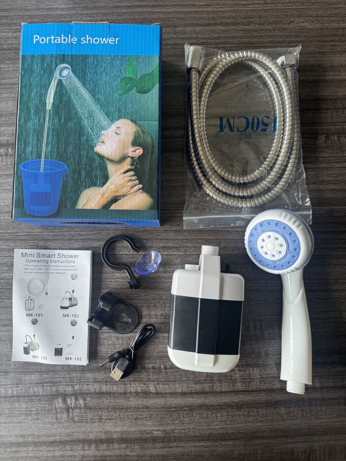 Cross-border portable USB charging outdoor bathing wonder, camping, construction site, dormitory, household electric mobile showerhead cover detail image 1