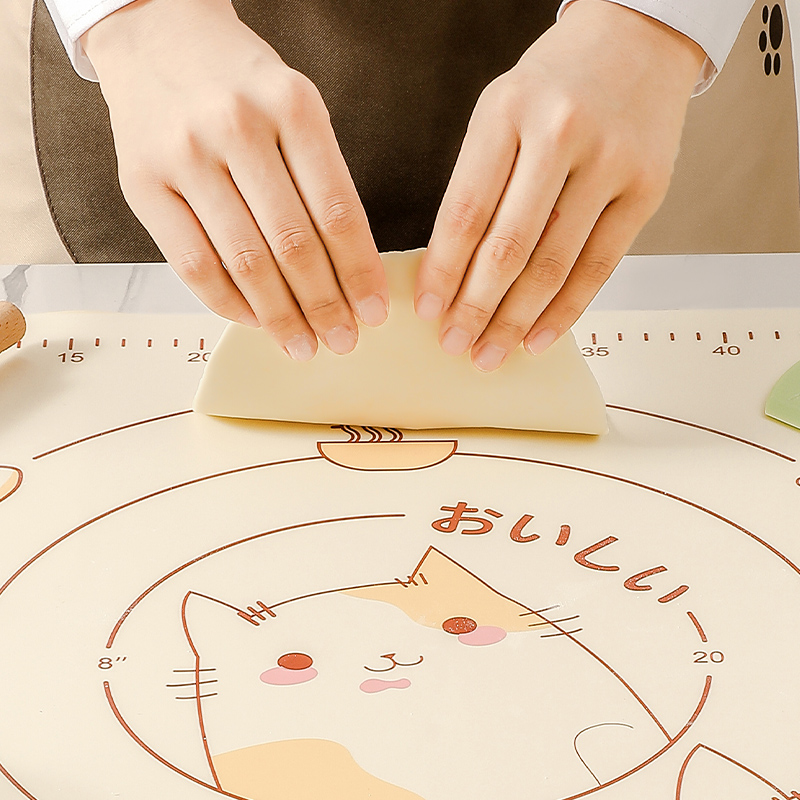 [CL] 25Q4#088 beige gato patrón rolling pad usanal hierro madera sin patchwork tabla de cortar multifuncional suministros de cocina details Picture