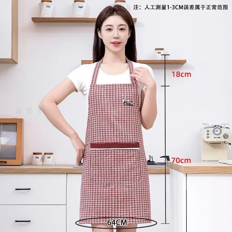 New neck-hanging apron, stain-resistant for work and kitchen, dirt-resistant and breathable for home cooking, work clothes, shoulder straps, neck-hanging waist detail image 10