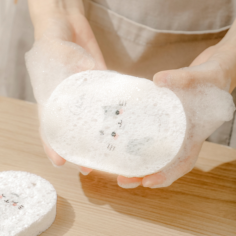 [CL] 25Q4#086 multifuncional nano compresión pulpa de madera algodón limpieza esponja cepillo ollas lavar platos fregar artefacto hogar suministros de cocina Application Scenario