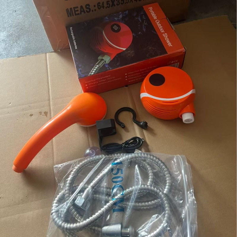Cross-border portable USB charging outdoor bathing wonder, camping, construction site, dormitory, household electric mobile showerhead cover Specification image