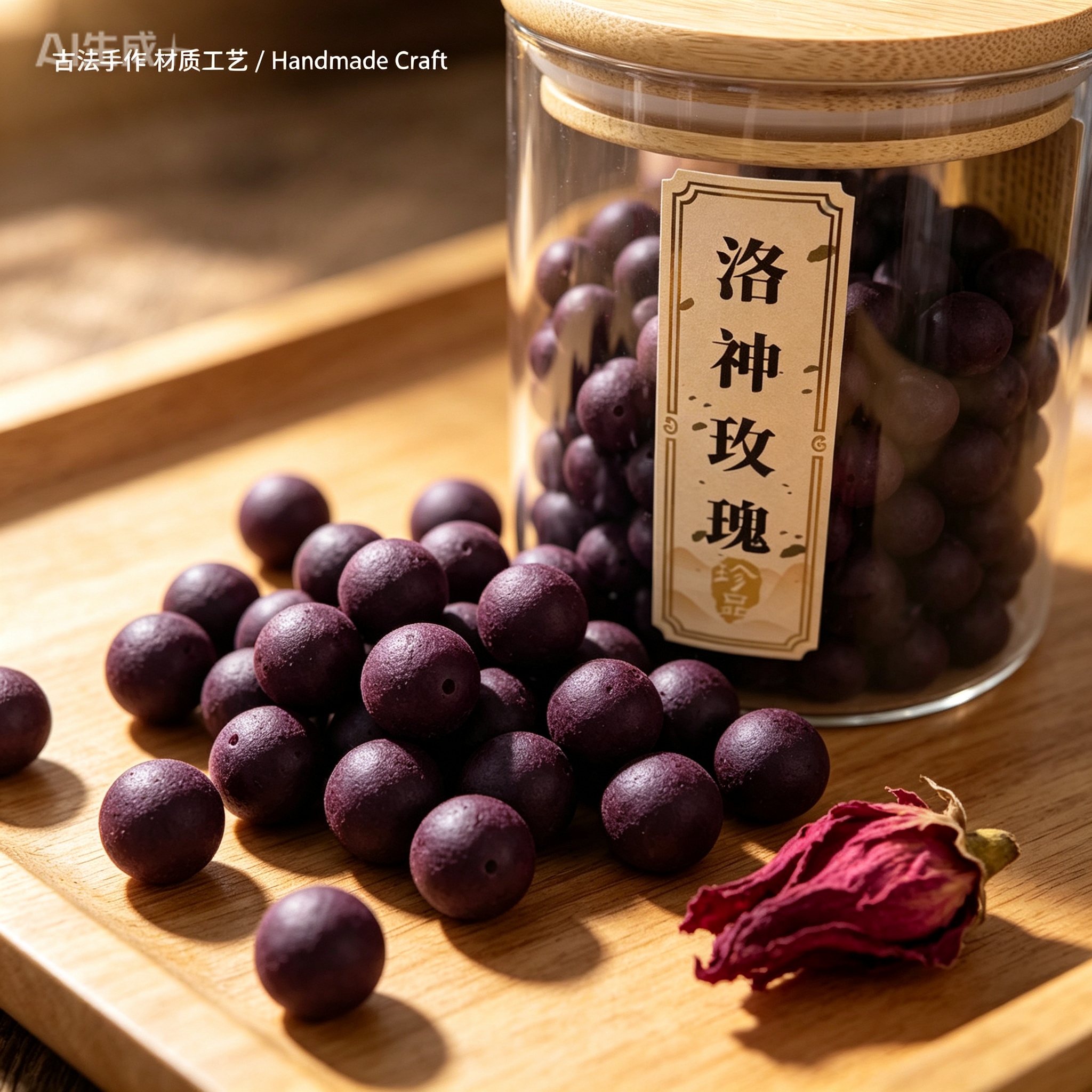 天然中药珠 手工串珠散珠 文玩配饰珠子瑶香阁#1.0洛神玫瑰散珠详情1