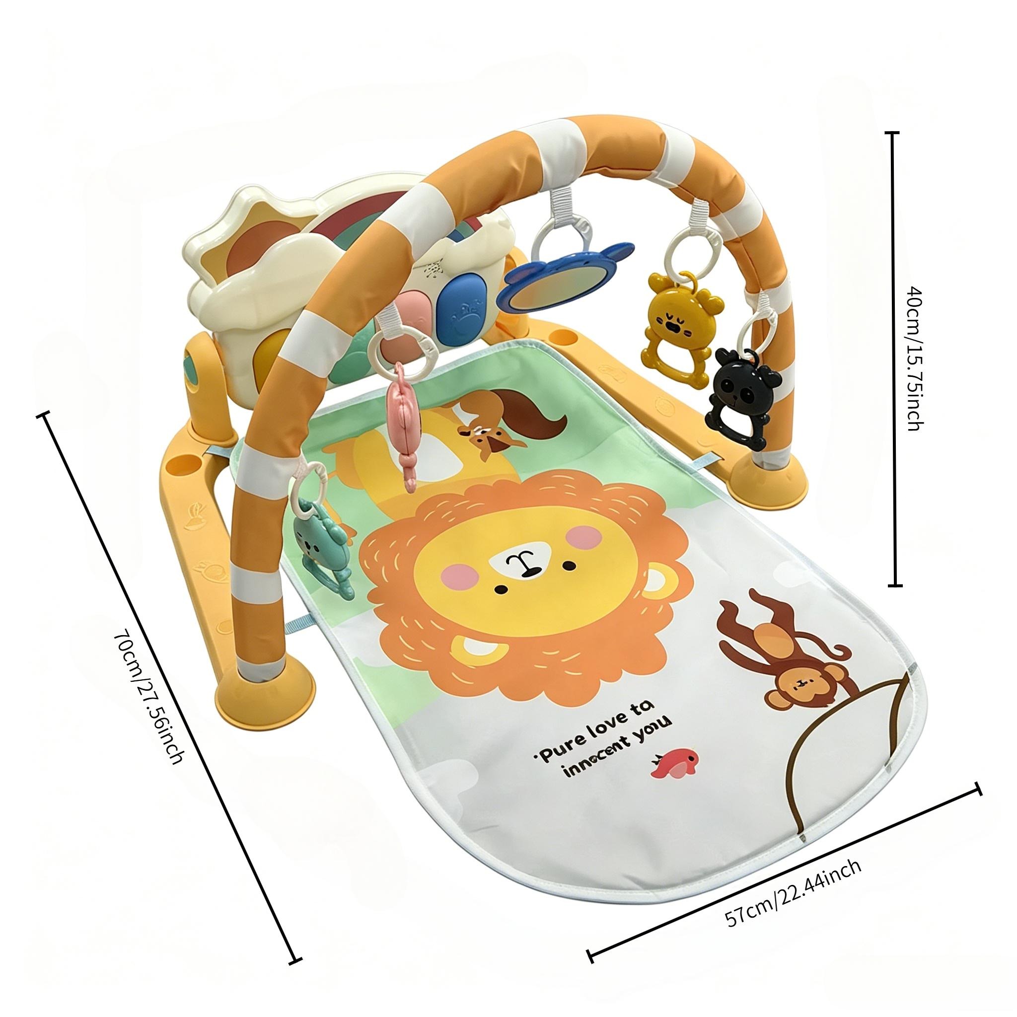 Baby fitness frame, pedal piano, animal-themed little lion, crawling mat, crawling mat, multi-functional early education and intelligence baby toy Specification image