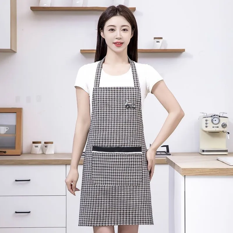 New neck-hanging apron, stain-resistant for work and kitchen, dirt-resistant and breathable for home cooking, work clothes, shoulder straps, neck-hanging waist detail image 11