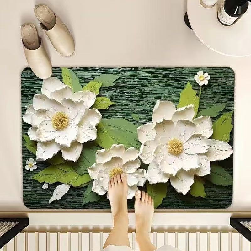 Multi-functional floor mat, cream-style super absorbent door mat, anti-slip mat, absorbent mouse mat, drawer mat, door mat, indoor carpet, oil painting design, fresh and clean floor mat detail image 4