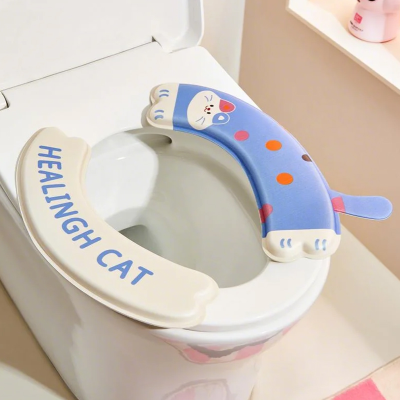 【CL】25Q4#0380  卡通猫蓝色四季香薰马桶垫防滑舒适卫生用品家用便捷清新体验
