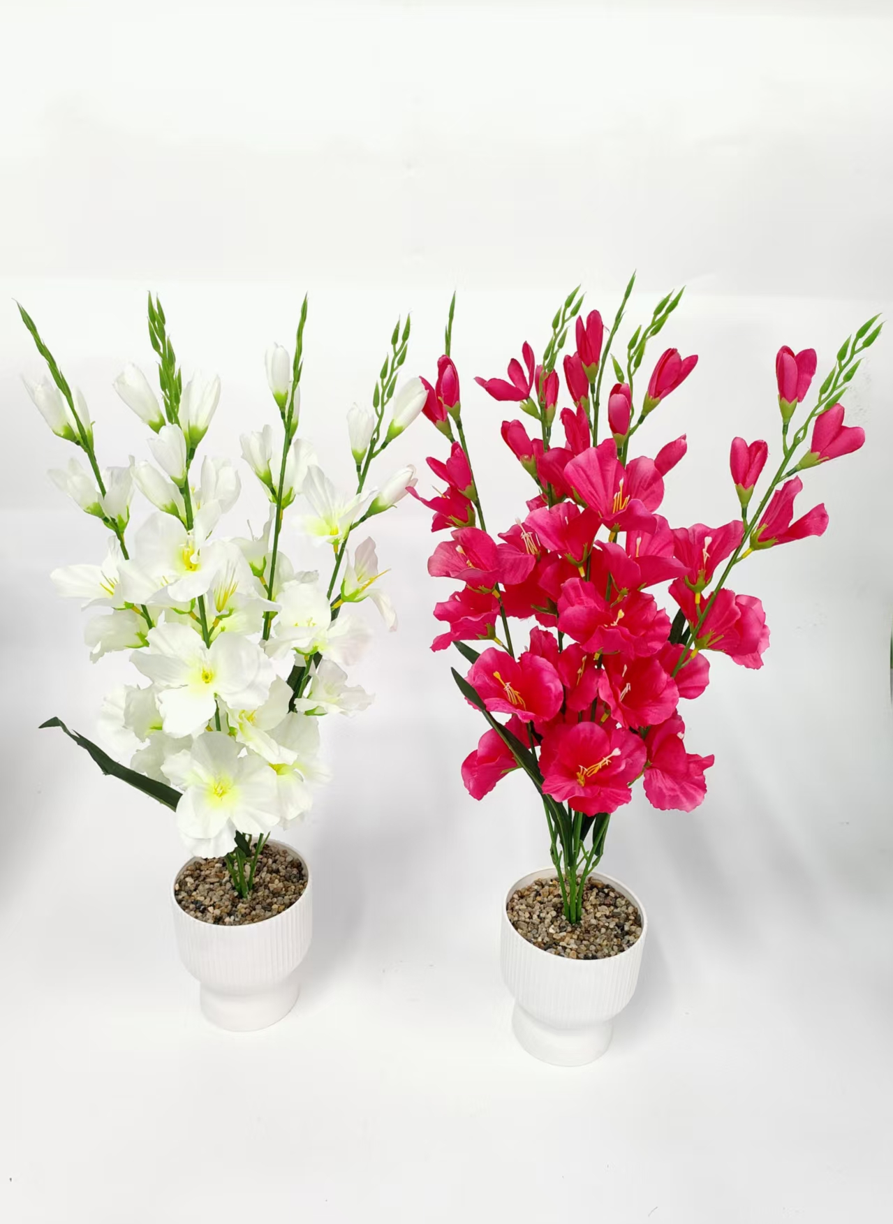 仿真花假花盆景塑料盆高玉兰花摆件装饰品
