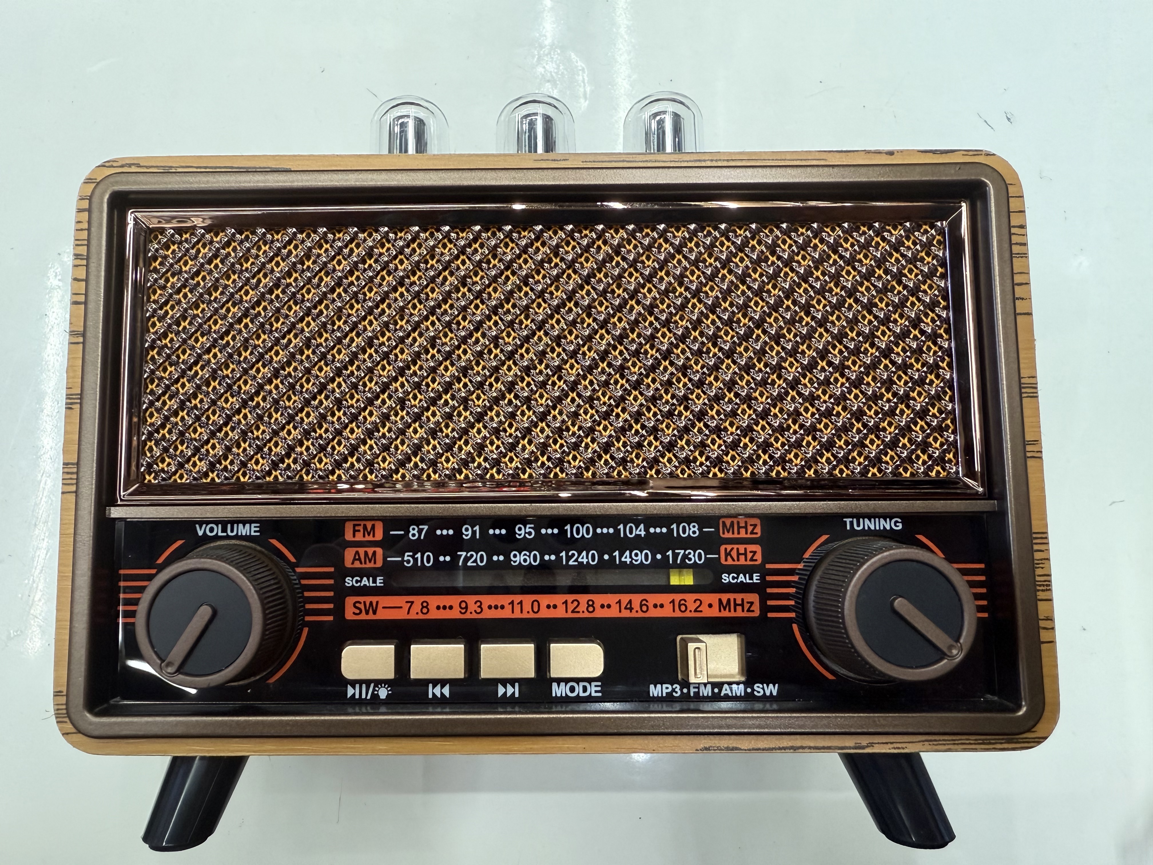 FX-2601B, FX-2602B, FX-2603B, FX-2605B, new retro radio Bluetooth speaker, wood grain multi-band multi-functional desktop decoration details Picture