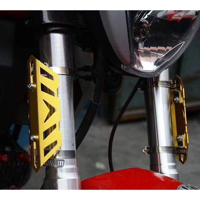 251107 Electric motorcycle front fork universal shock-absorbing cover protection, electric bike exhaust pipe decorative protection, aluminum alloy cover front fork protection cover Item Picture