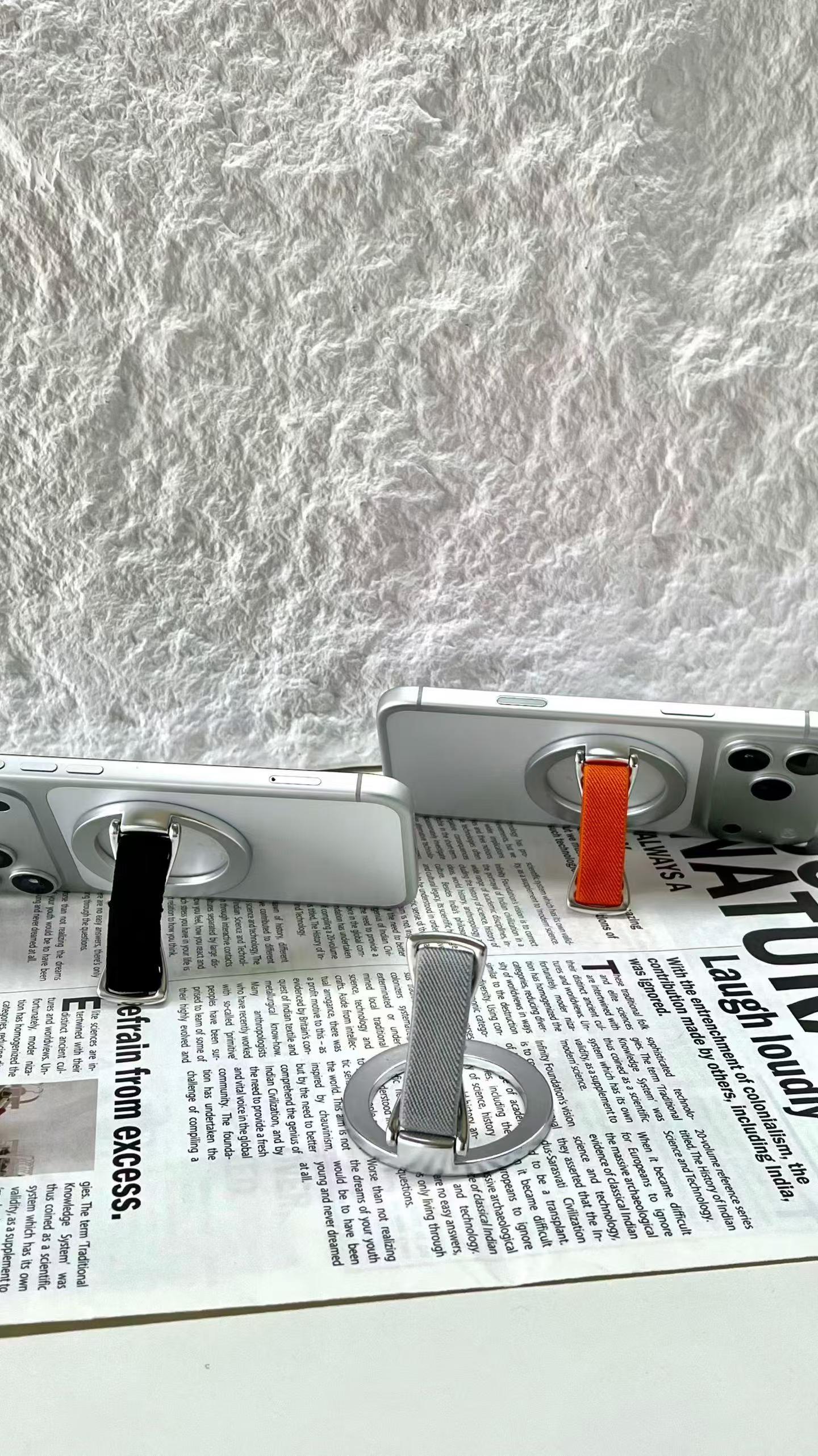 New magnetic phone ring stand magsafe ring buckle webbing rotating desktop lazy magnetic rotation detail image 4