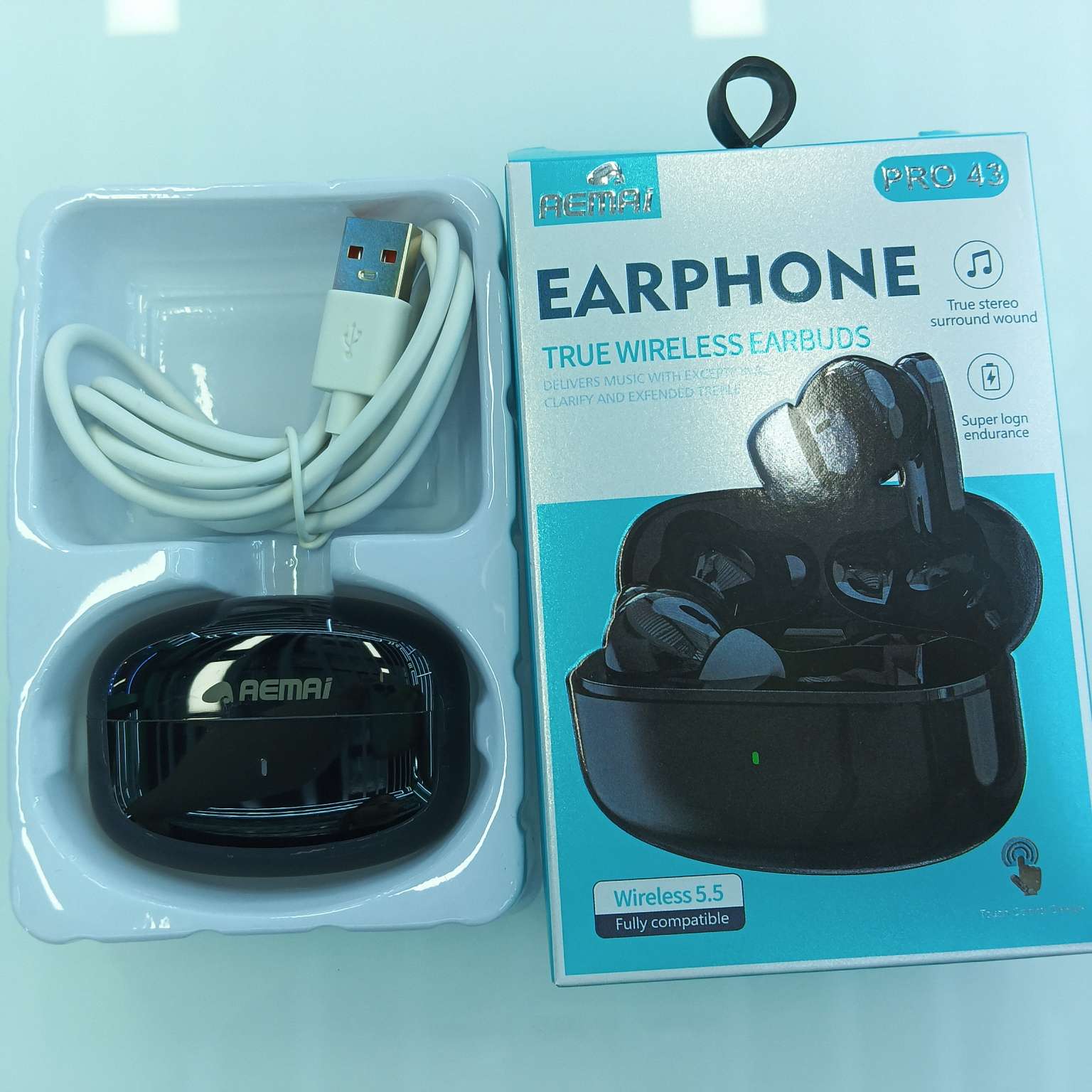PRO45 TWS Bluetooth Headphones, Bluetooth 5.5 touch wireless in-ear headphones, AEMAI for export in stock and wholesale