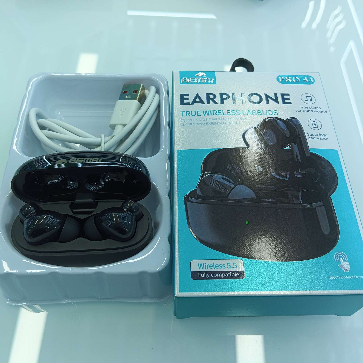 PRO45 TWS Bluetooth Headphones, Bluetooth 5.5 touch wireless in-ear headphones, AEMAI for export in stock and wholesale Specification image