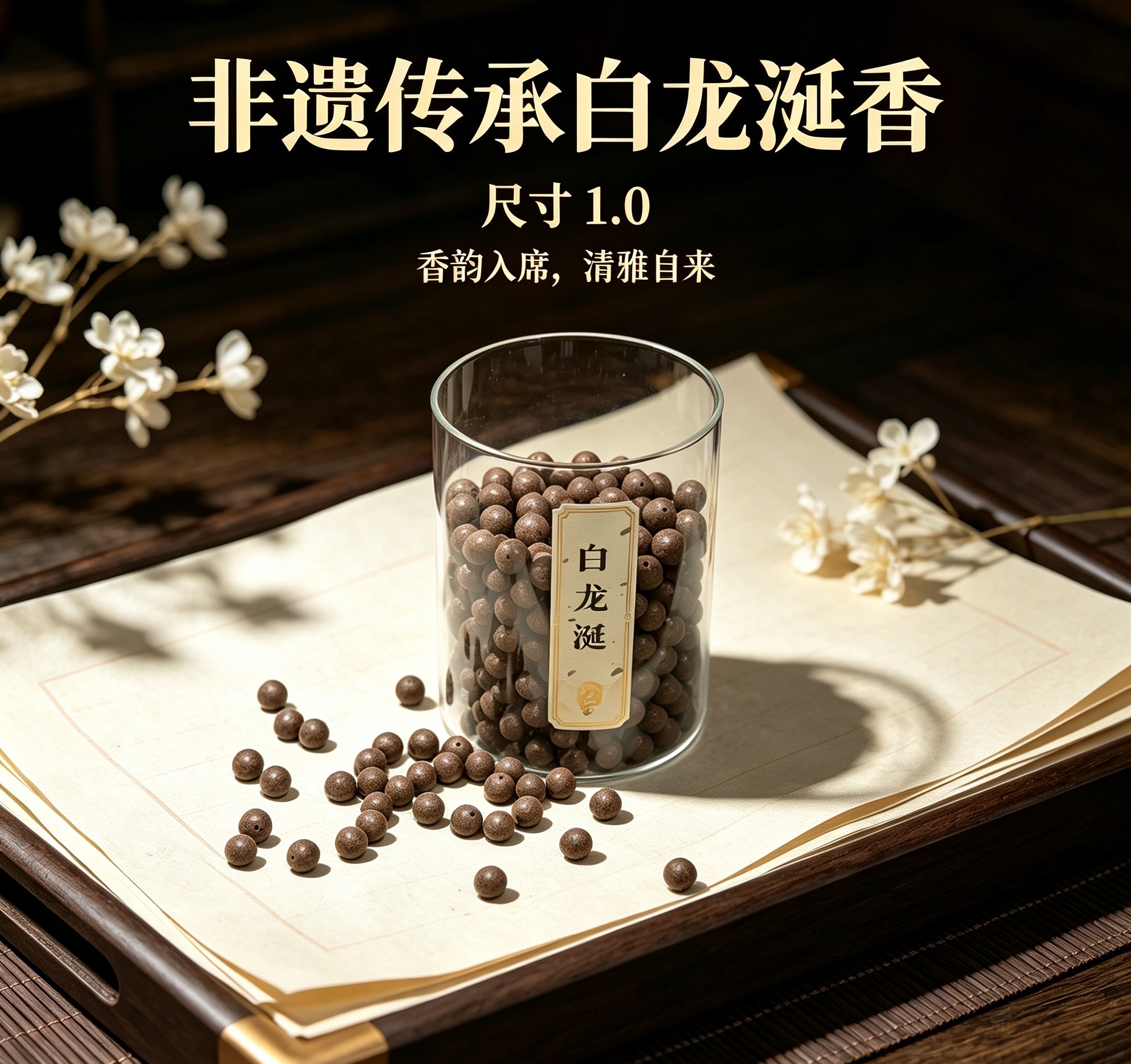 天然中药珠 手工串珠散珠 文玩配饰珠子瑶香阁#1.0白龙涎散珠