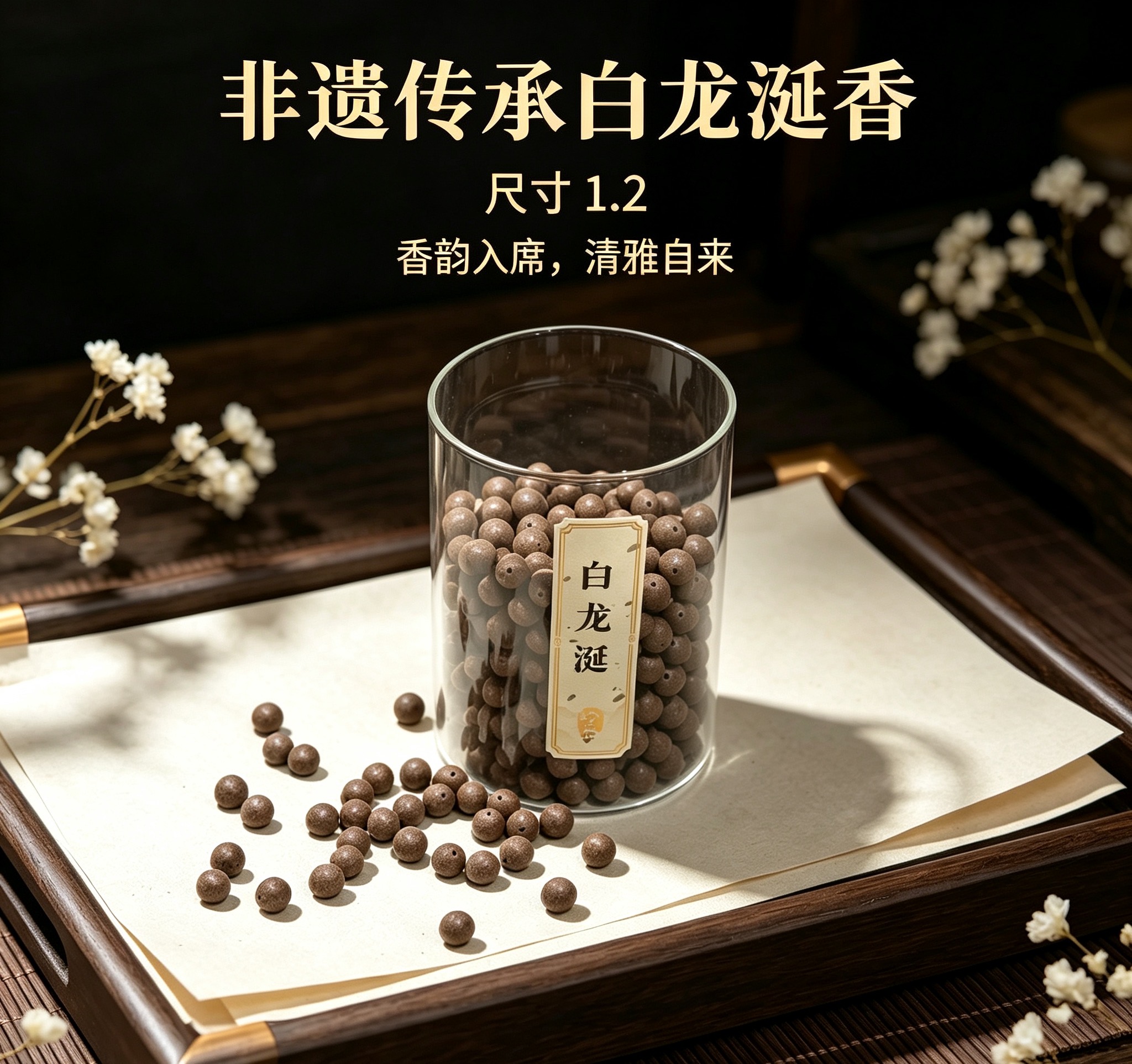 天然中药珠 手工串珠散珠 文玩配饰珠子瑶香阁#1.2白龙涎散珠详情4