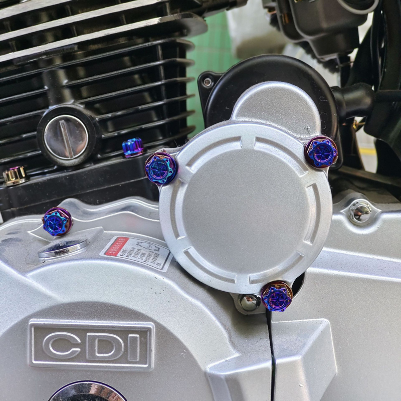 251202 Motorcycle head screw cap, decorative screw cap piece, scooter engine screw cap cover, titanium-colored outer round hexagon socket screw cap Item Picture