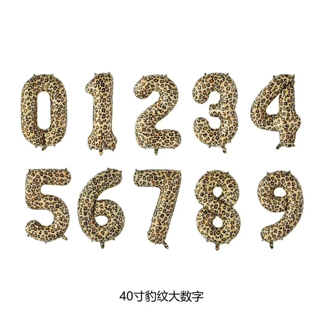 Cross-border new product: 40-inch US version leopard print digital aluminum film Leopard print series aluminum film balloons for export wholesale