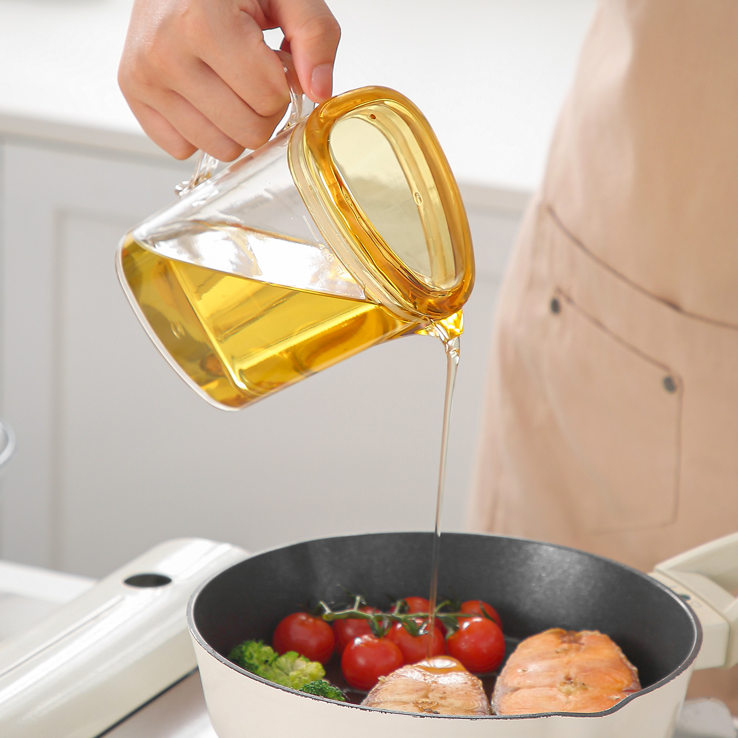 【CL】26Q3#6244 Multi-functional stainless steel edible oil spray bottle, soy sauce and vinegar seasoning bottle, kitchenware, household oil bottle with large capacity details Picture