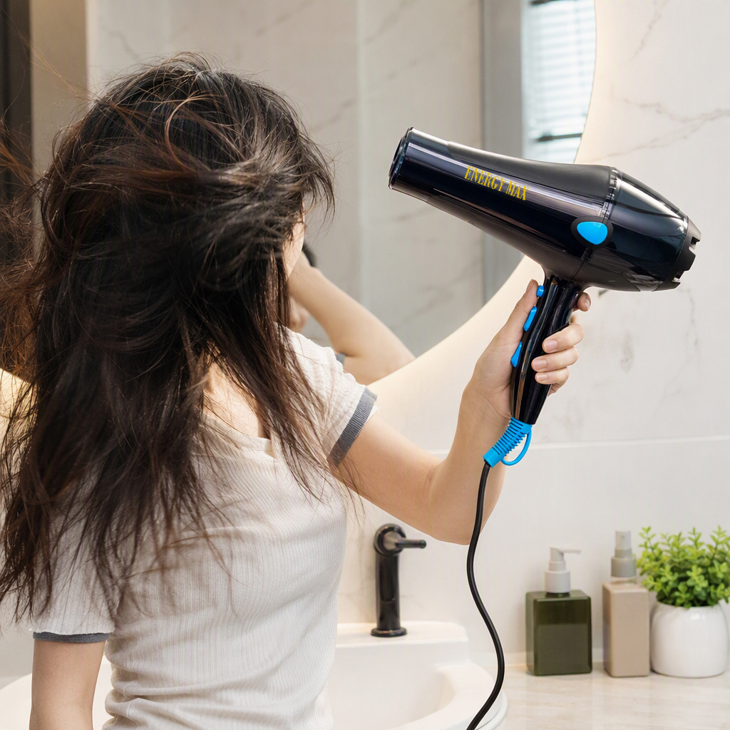 ENERGY MAX Cold and Hot Air Quick Hair Drying Multi-functional Household Hair Dryer Quick Hair Drying Silent Negative Ion Hair Care Portable Comb Hair dryer Specification image