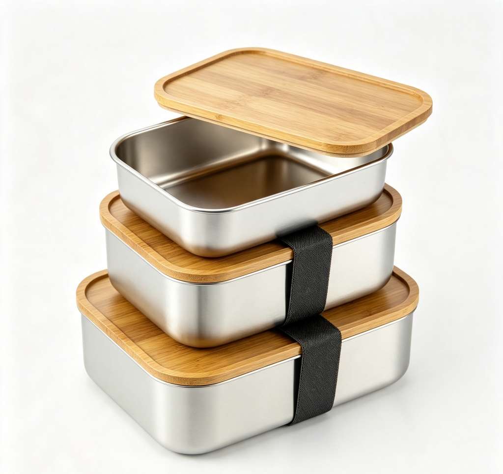 Stainless steel bamboo lid lunch box, sealed preservation box, student lunch box, refrigerator food storage box, large capacity Application Scenario
