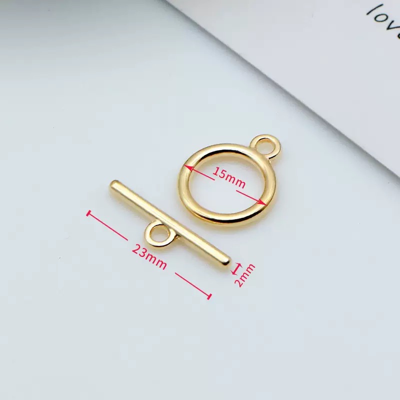Multi-color T-shaped buckle, OT buckle, T-shaped clasp, inner diameter 15mm, thread thickness 2mm, length 23mm, DIY handmade necklace, bracelet and jewelry accessories Specification image