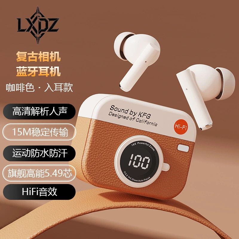 LXDZ 2026 Retro Camera Bluetooth Headphones, wireless, high appearance level, noise-cancelling and long battery life * detail image 3