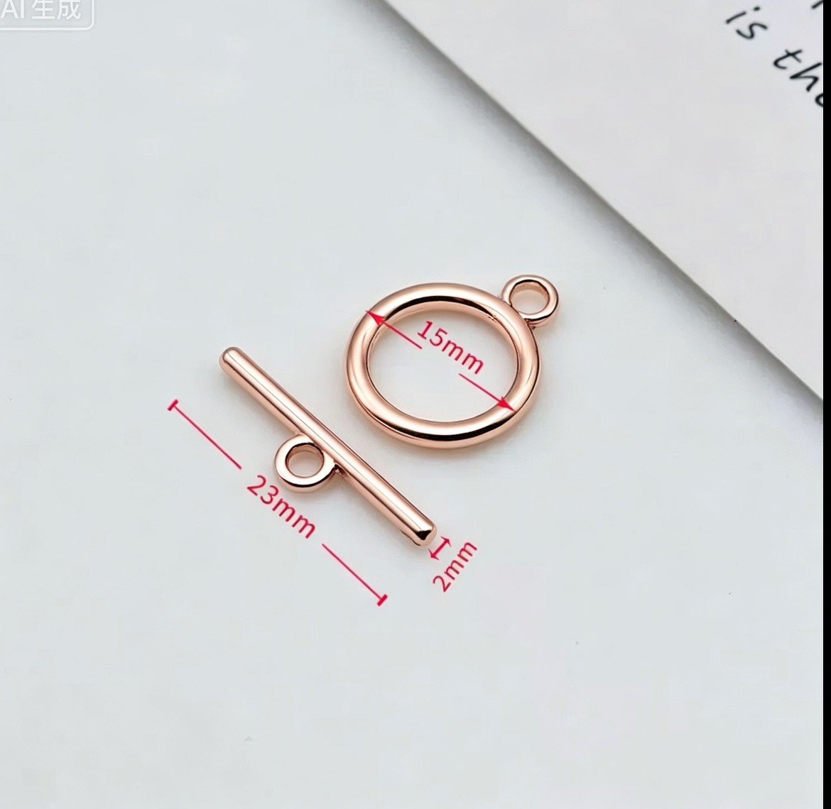 Multi-color T-shaped buckle, OT buckle, T-shaped clasp, inner diameter 15mm, thread thickness 2mm, length 23mm, DIY handmade necklace, bracelet and jewelry accessories Application Scenario